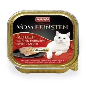 Megapack animonda vom Feinsten Adult 32 x 100 g - Núcleo gourmet con vacuno, pechuga de pollo y hierbas