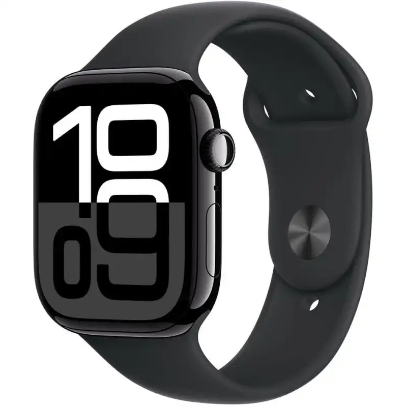 Apple Watch Series 10 GPS + Cellular 46mm Caja Aluminio Negro Azabache y Correa Deportiva Negra M/L
