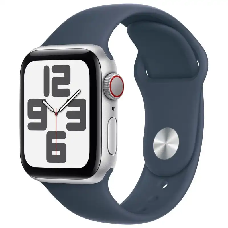 Apple Watch SE GPS + Cellular 40mm Aluminio Plata con Correa Deportiva Azul Tempestad S/M