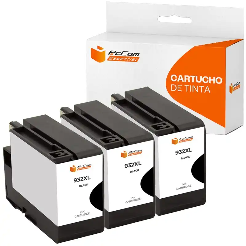 Pccom Essential Hp 932xl Cartucho Tinta Compatible Negro Pack 3