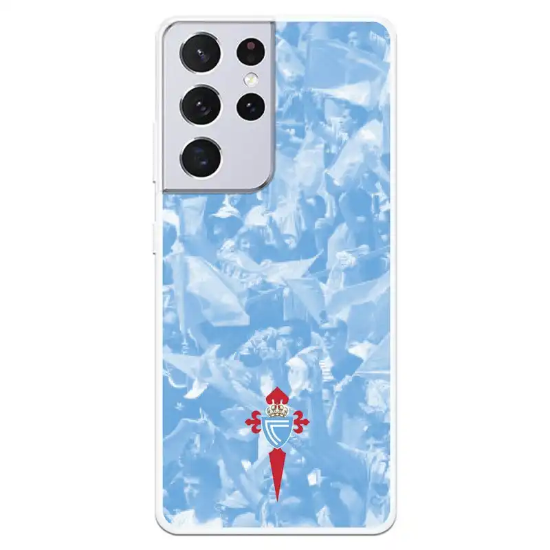 Funda Licencia Oficial RC Celta Escudo Fondo Hinchada para Samsung Galaxy S21 Ultra