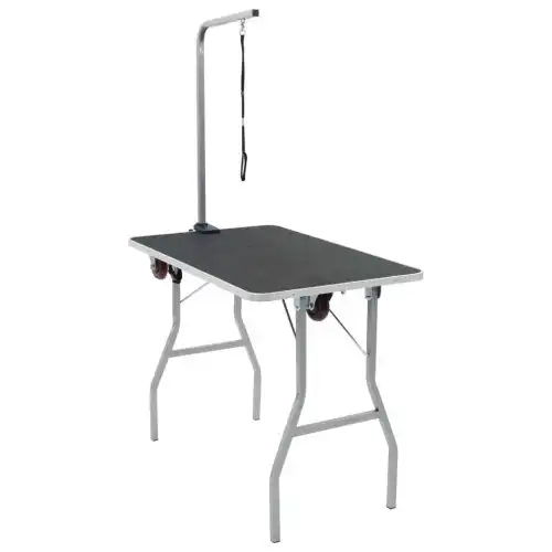 Mesa de peluquería canina con correa color Negro