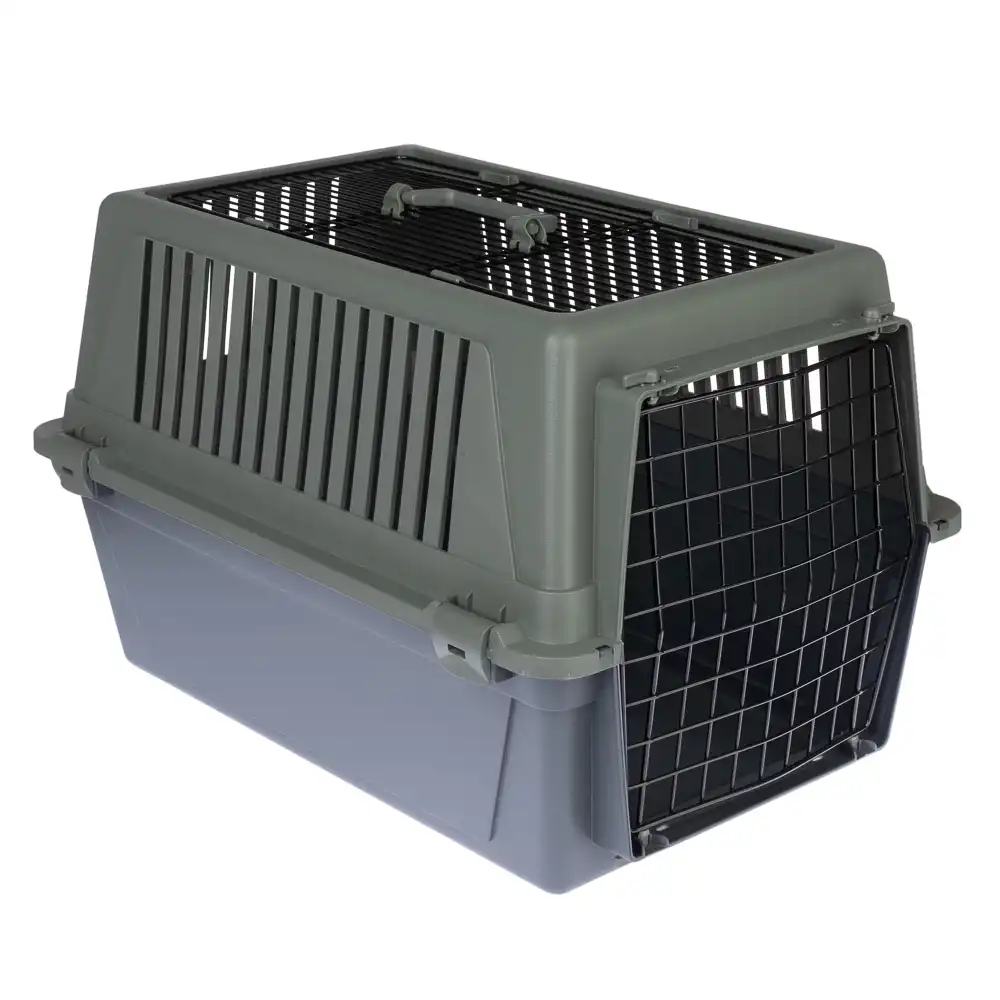 Transportín TIAKI verde para mascotas - 40 x 60 x 38 cm (LxAnxAlt)