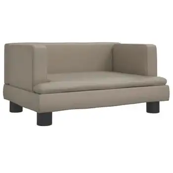 Cama Para Perros De Cuero Sintético Color Capuchino 60x40x30 Cm Vidaxl