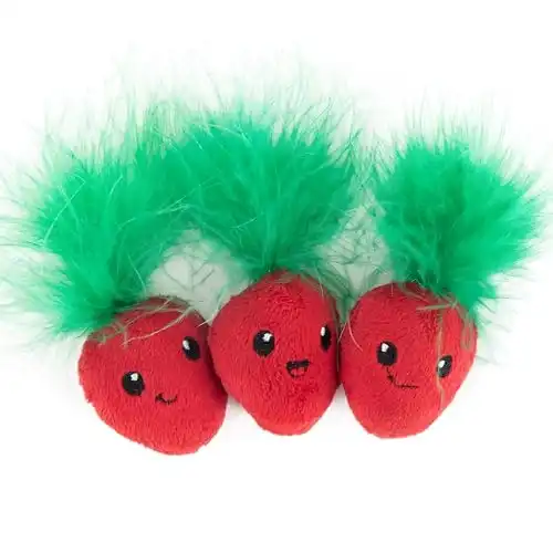 Outward Hound Catstages Strawbabies Peluche de Fresitas para gatos