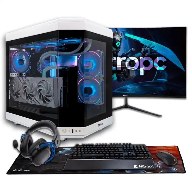 NitroPC Pack Platinum Plus AMD Ryzen 9 7900X/32GB/2TB SSD/RTX 4060Ti + Monitor 27" FullHD Curvo