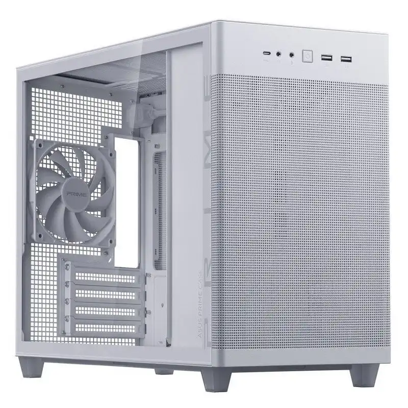 ASUS Prime AP201 Cristal Templado Small Tower USB 3.2 Blanca