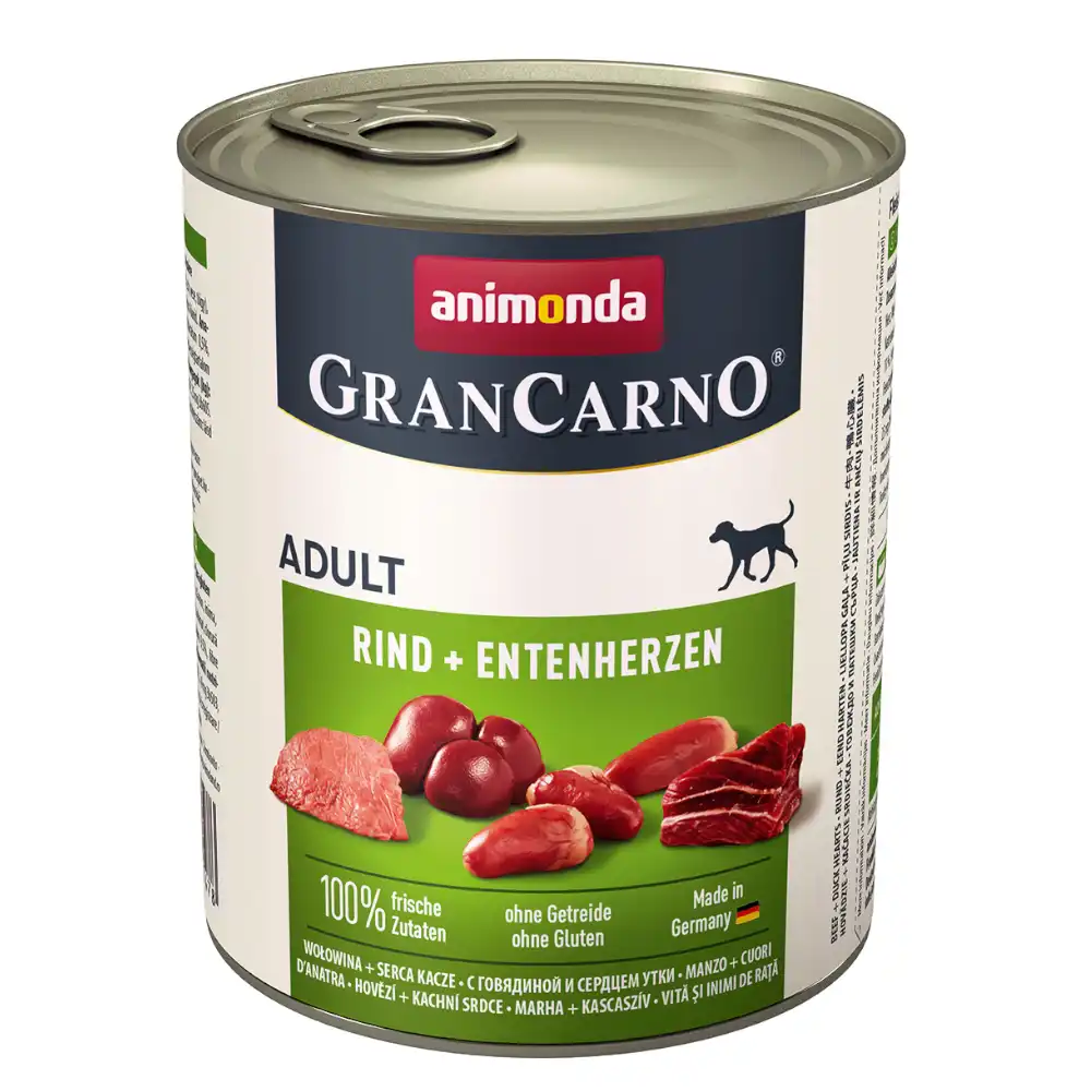 Animonda GranCarno Original Adult 6 x 800 g - Vacuno y corazón de pato