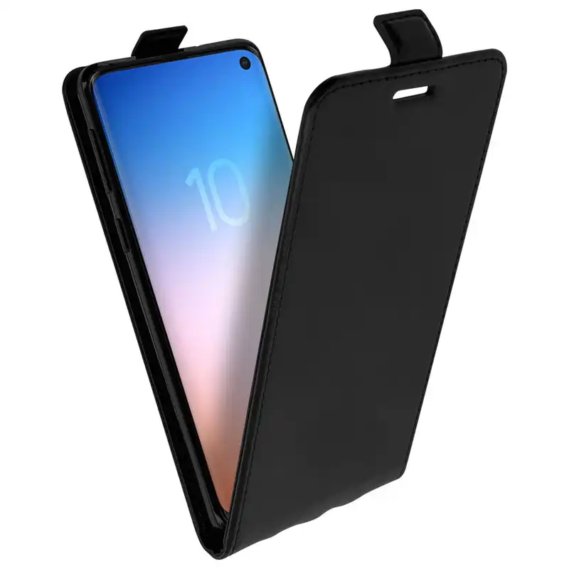 Avizar Funda Billetera con Tapa Vertical Negra para Samsung Galaxy S10