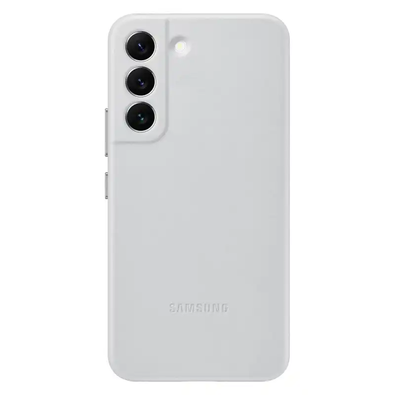 Samsung Leather Cover Funda de Piel Gris Claro para Galaxy S22