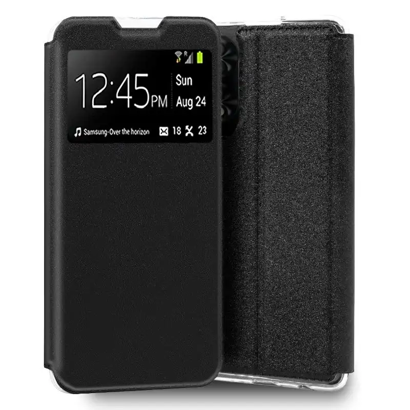 Cool Funda Flip Cover Tipo Libro Liso Negro para TCL 40 Nxtpaper