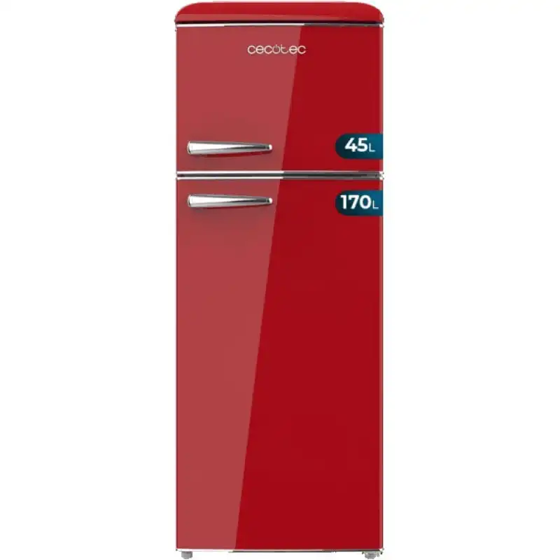 Cecotec Bolero CoolMarket 2D Origin 215 Red E Frigorífico Combi Retro 215L Clase E Rojo
