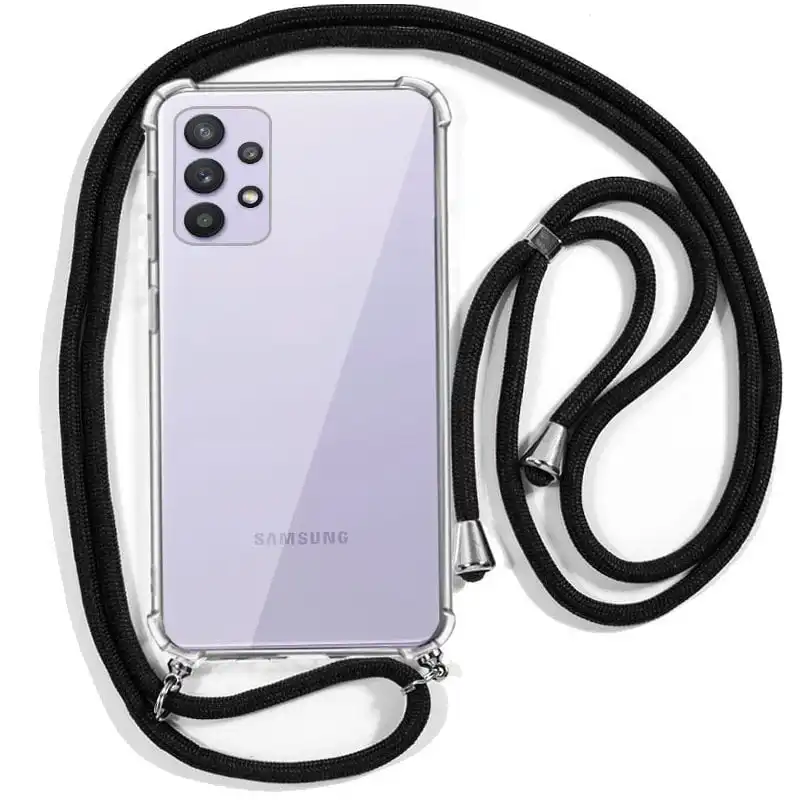 Cool Funda con Cordón Negro para Samsung Galaxy A32 5G