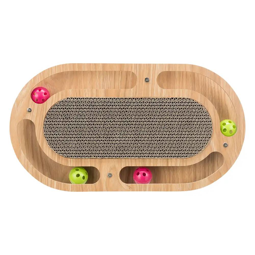 Alfombrilla rascador Trixie ovalada con marco de madera para gatos - 46 x 25 x 4 cm (L x An x Al)