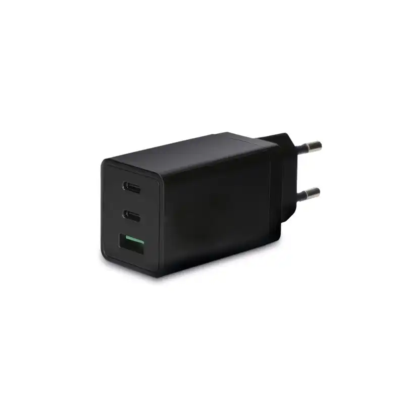 Ksix Cargador Doble USB Tipo C + USB Tipo A 67W GaN Negro