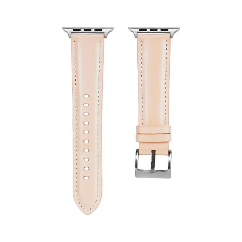 Nueboo Correa de Cuero Rosa Dorado para Apple Watch 42/44mm