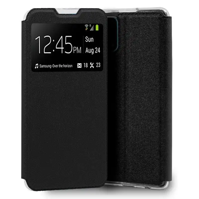 Cool Funda Flip Cover Liso Negro para Realme 7 Pro