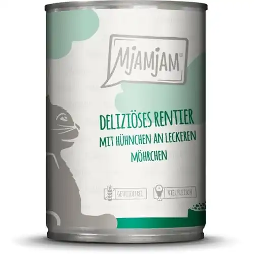 MjAMjAM comida húmeda para gatos 6 x 400 g - venado y pollo