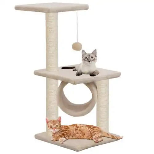 Rascador con postes de sisal para gatos color Beige