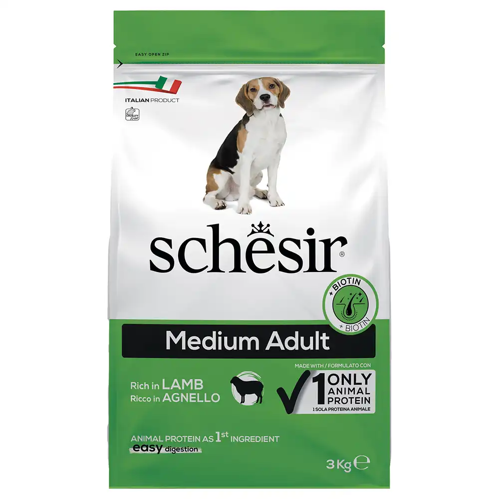 Schesir Pienso para Perros de Razas Medianas con Cordero 3 Kg