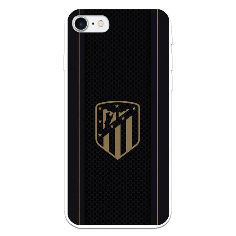 Funda Licencia Oficial Atlético de Madrid Escudo Dorado Fondo Negro para iPhone 8