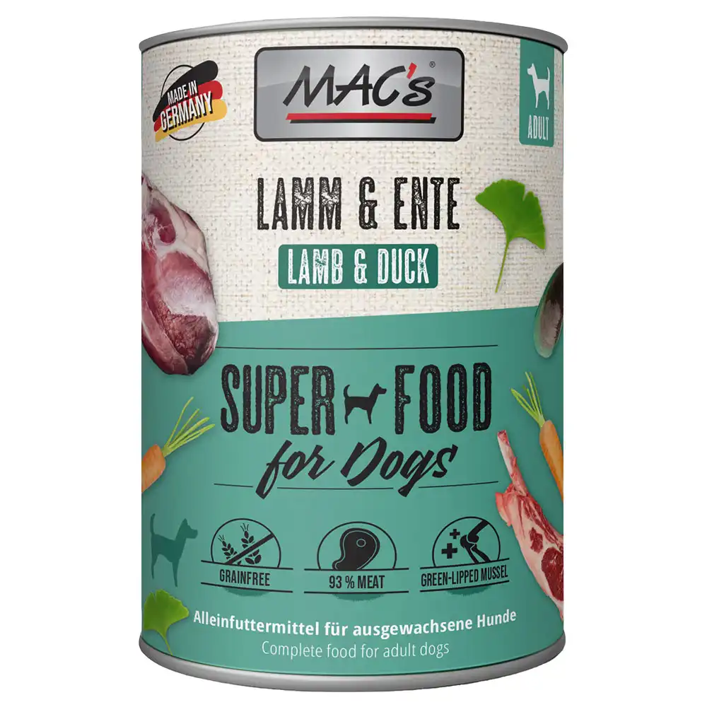 MAC's Adultos Superalimentos 6 x 400 g - Cordero y pato