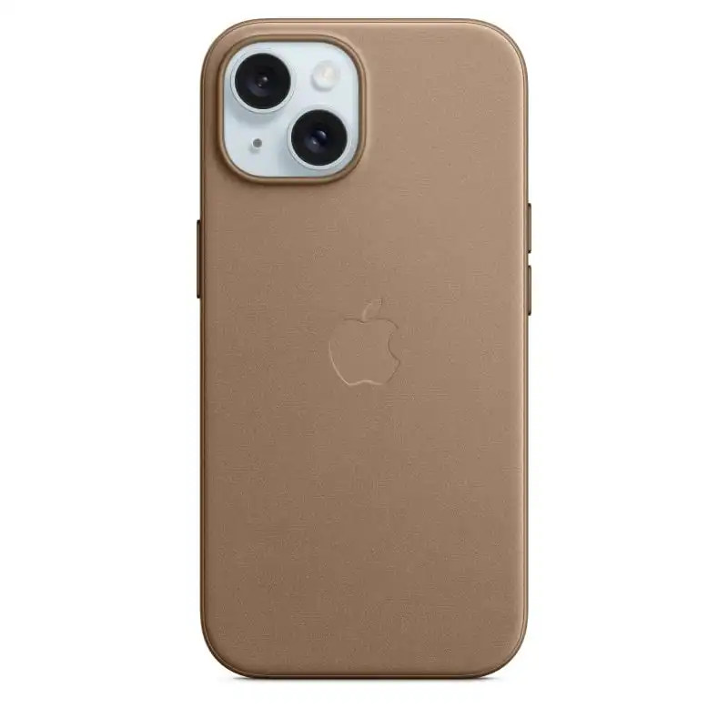 Apple Funda de Trenzado Fino con MagSafe Marrón Topo para iPhone 15