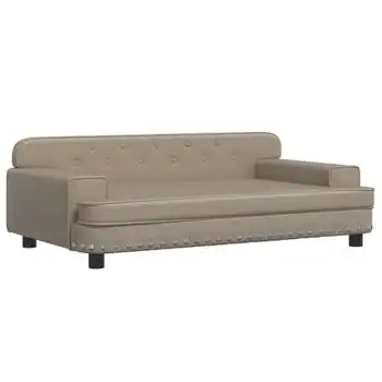 Cama Para Perros De Cuero Sintético Color Capuchino 90x53x30 Cm Vidaxl