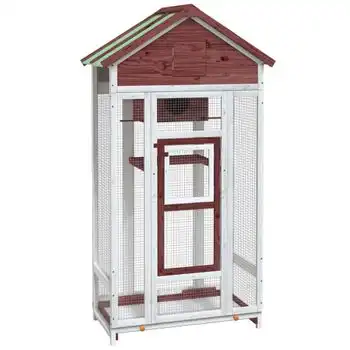 Casita Para Pájaros Madera Maciza Pino Color Moca 91,5x53x170cm Vidaxl