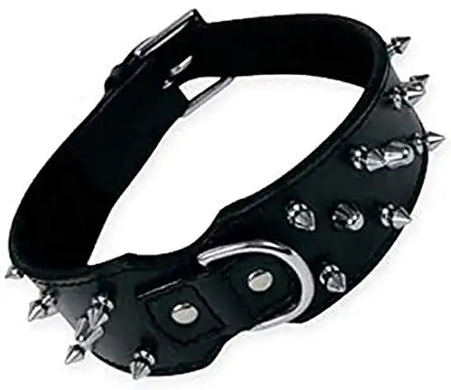 Collar de piel para perros 3 Filas Pinchos Gloria Talla XL