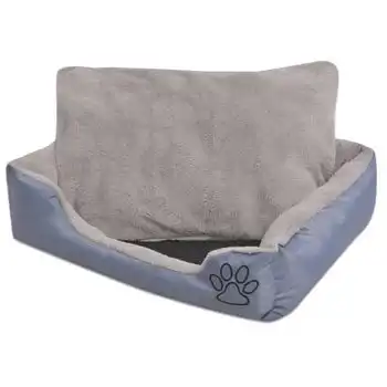 Cama Para Perro Con Cojín Acolchado Talla L Gris Vidaxl