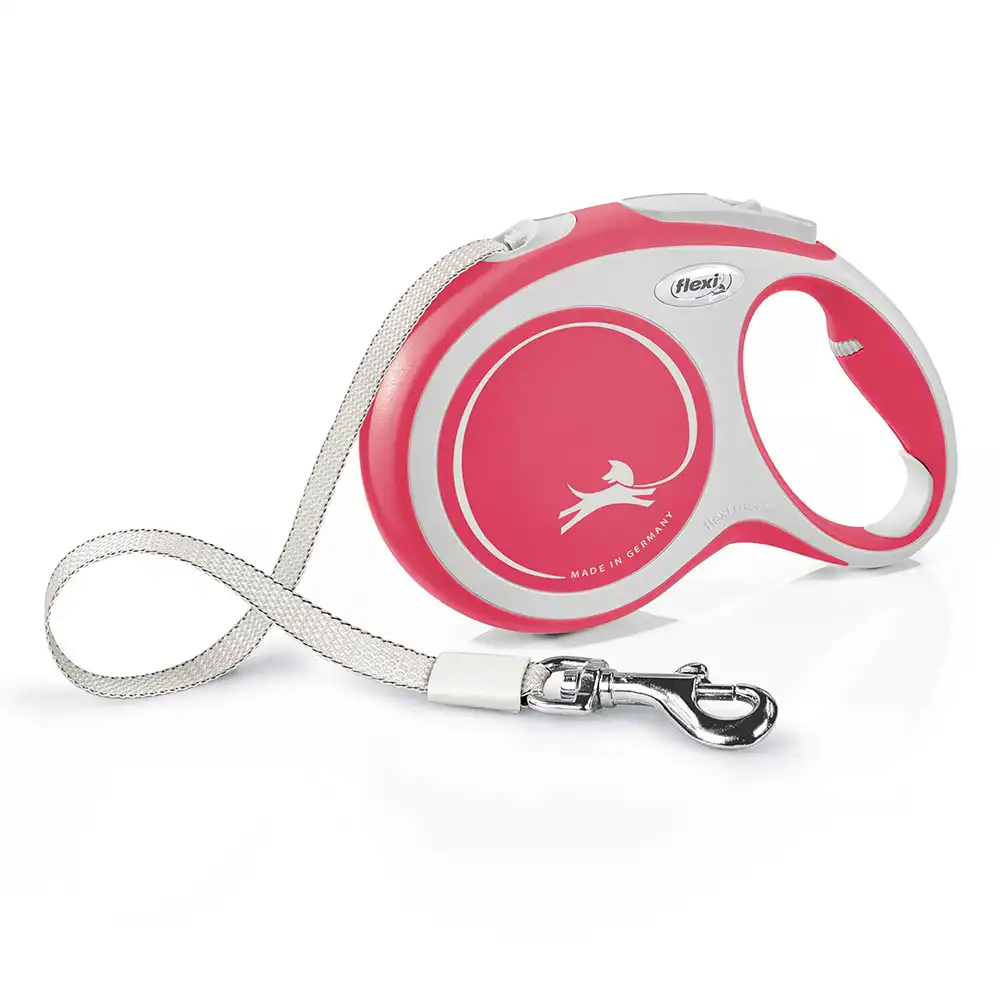 Correa extensible flexi New Comfort roja con cinta de 8 m - L: hasta 50 kg