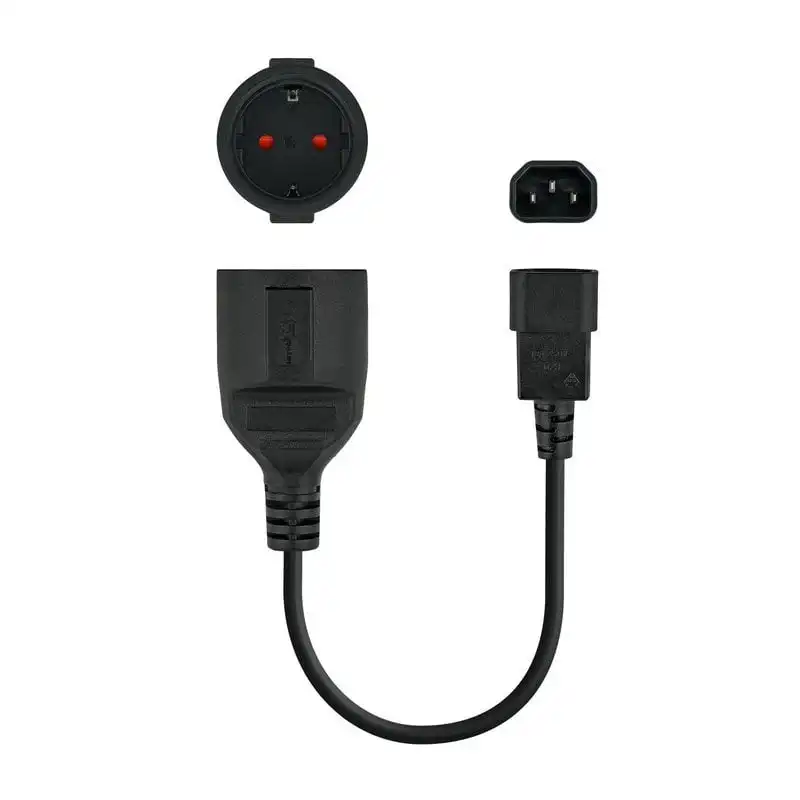 Nanocable Cable Adaptador C14 a CEE7 Macho/Hembra 25cm