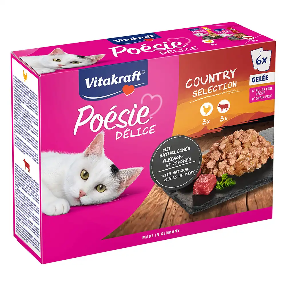 Vitakraft Poésie DéliSauce 6 x 85 g en bolsitas - Pack mixto - Selección Country